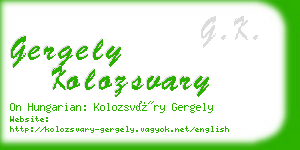 gergely kolozsvary business card